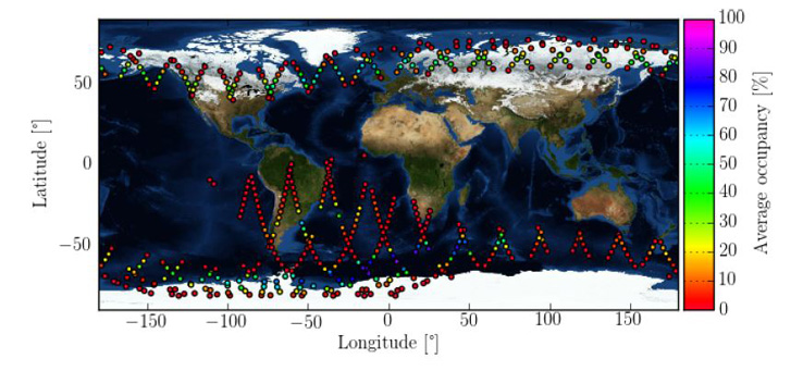 Detector occupancy plot from the LUCID full simulation. Click on the image to go to the paper.